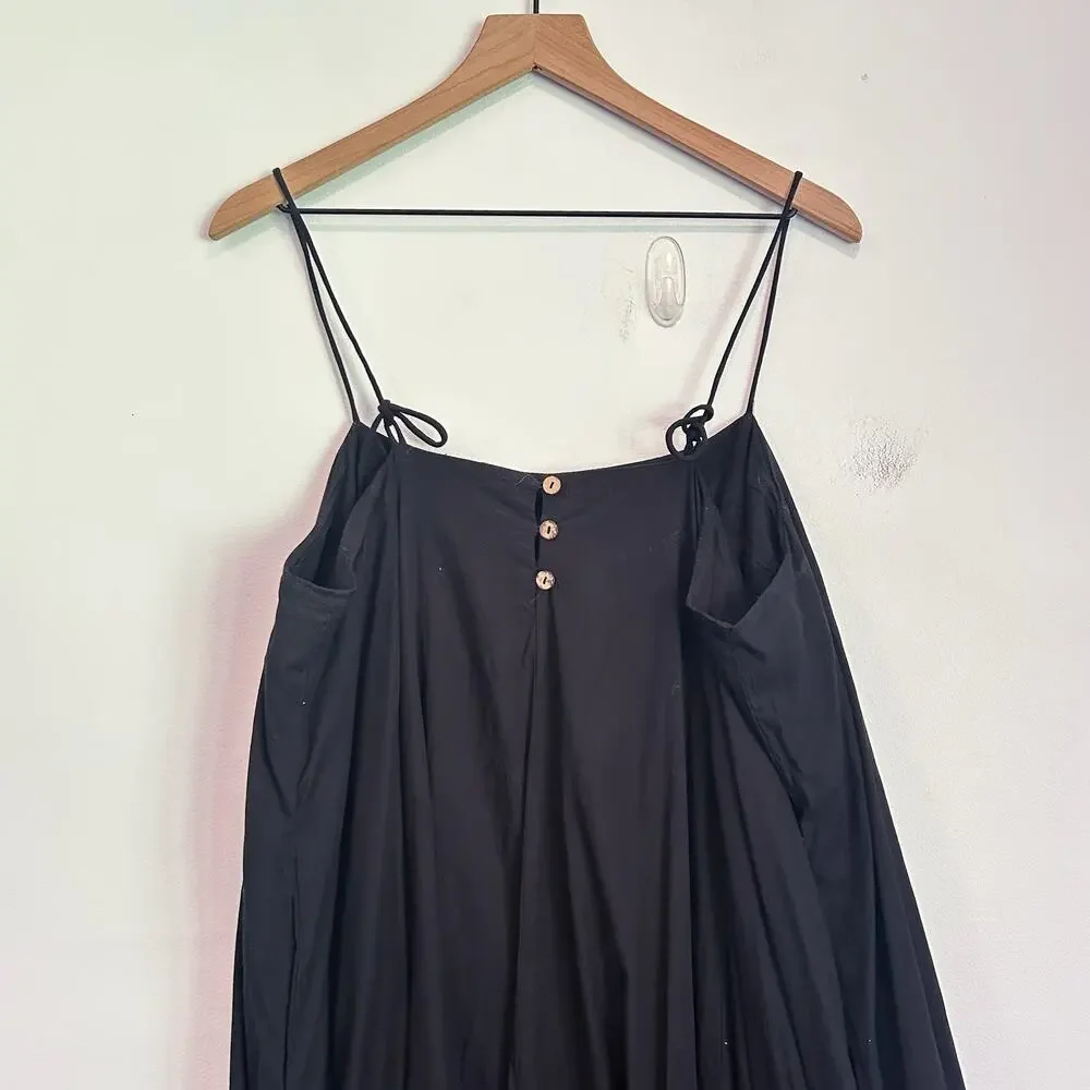 Free People Struttin Oversized Midi Dress Black Size L - Picture 7 of 8